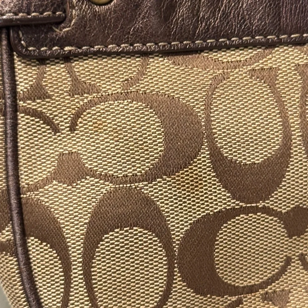 Coach Signature Brown and Tan Vintage Y2K Crossbody Bag - Picture 7 of 11